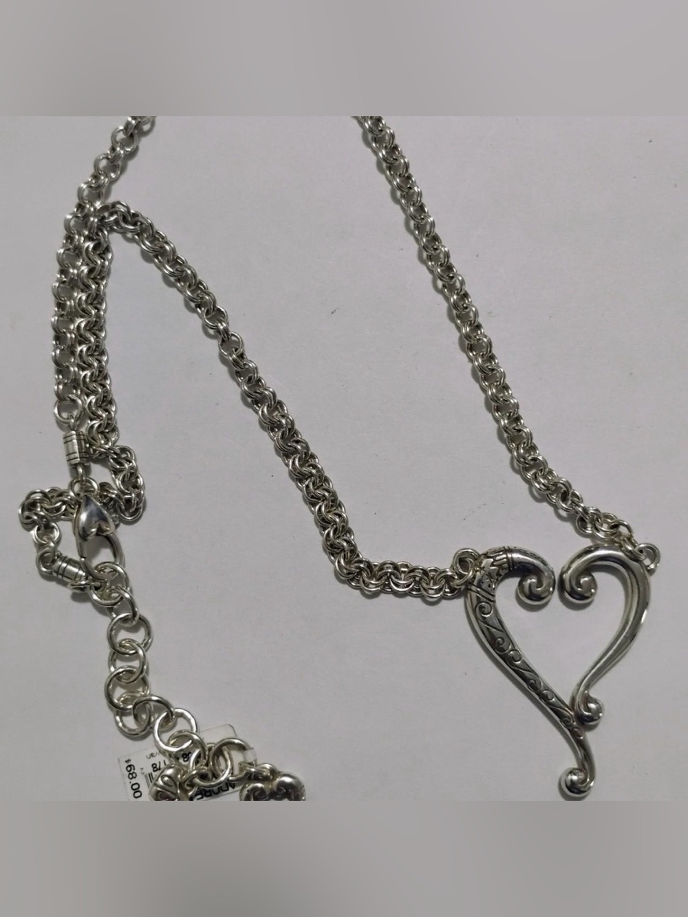 💜 Brighton VTG SLVR ‘Adore Me’ Heart Necklace